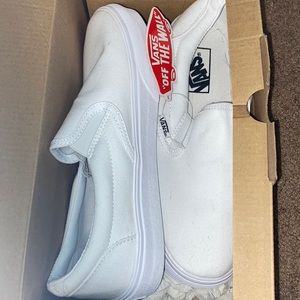white slip on vans